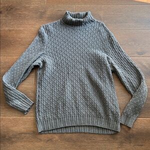 Men's Tasso Elba Cable Knit Sweater Turtleneck Gray | Gray Cable Knit Sweater |